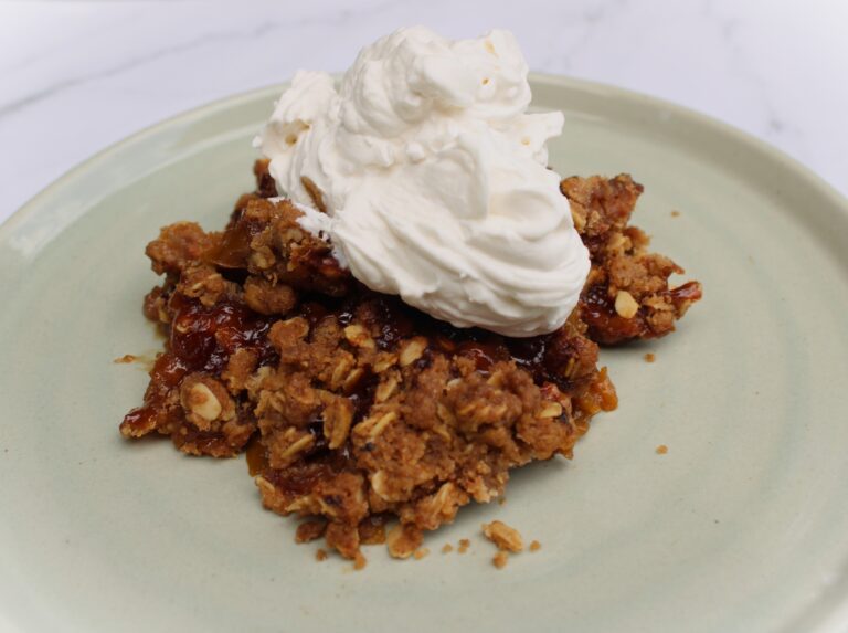brown butter plum crumble