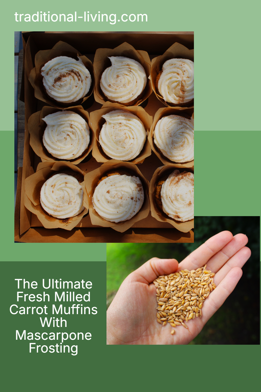 fresh milled carrot muffin with frosting