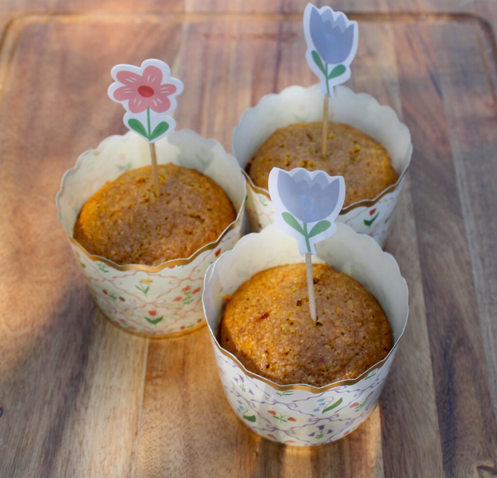 three carrot muffins