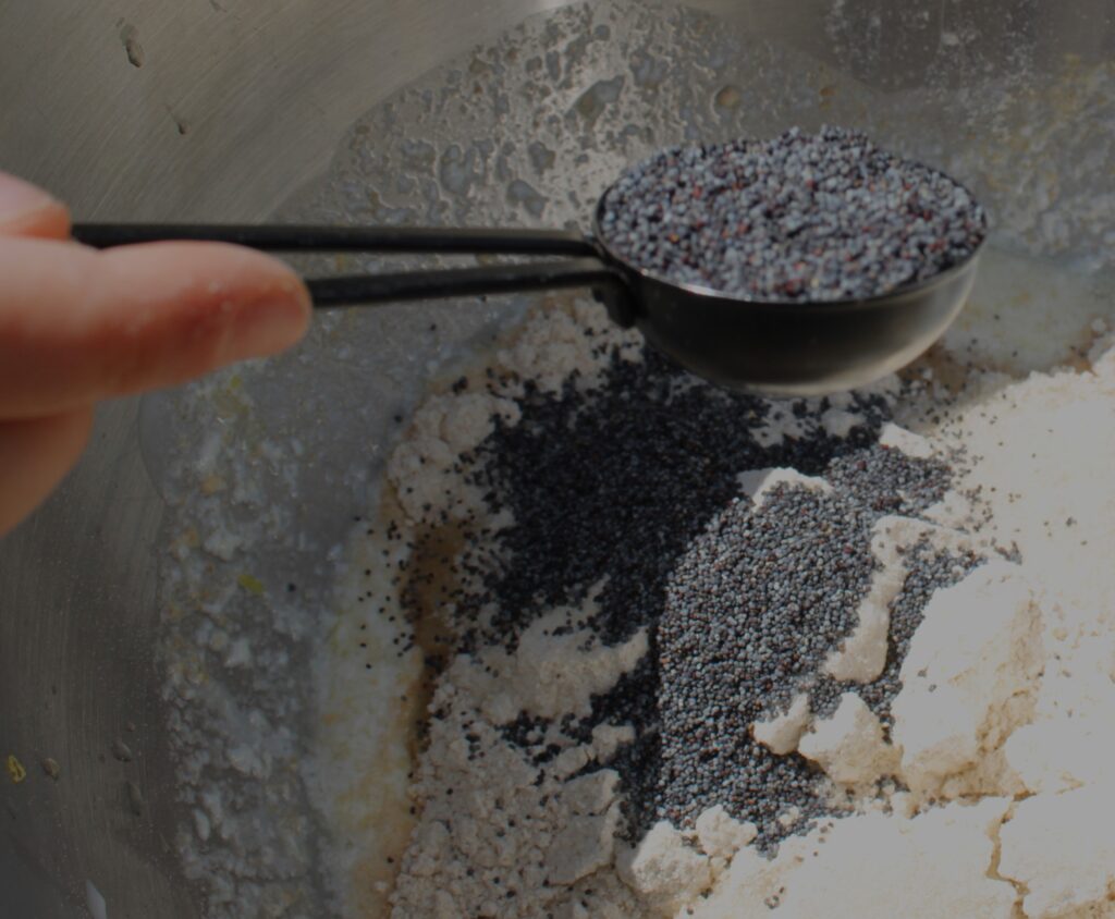 Poppy seeds in muffin mix