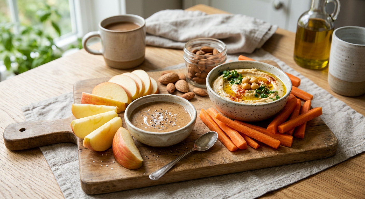 high protein insulin friendly snacks. Hummus and carrots and apples with almond butter